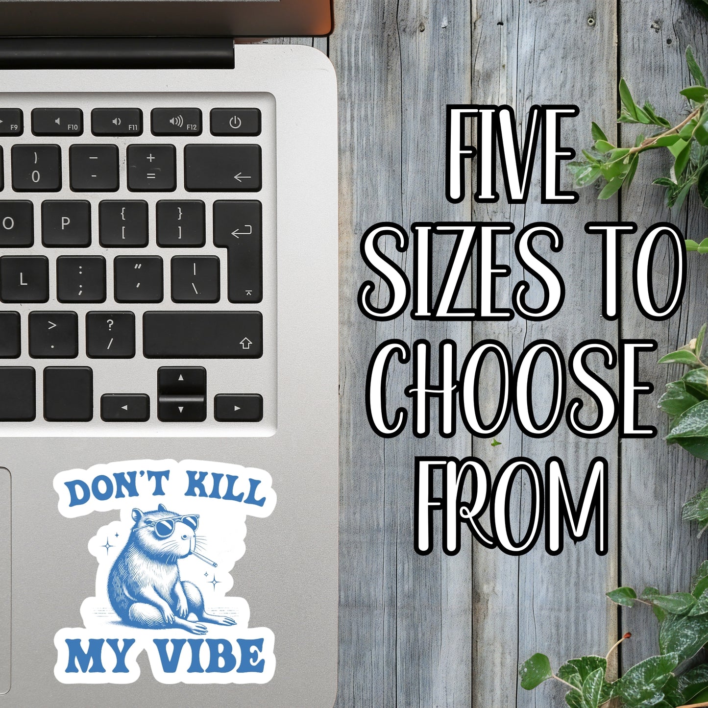 Don't Kill My Vibe - Cool Capybara Sticker | Laminated Vinyl Decal | Funny Gift Stickers | Multiple Sizes | Perfect for Laptops, Cars, Tumblers and More!