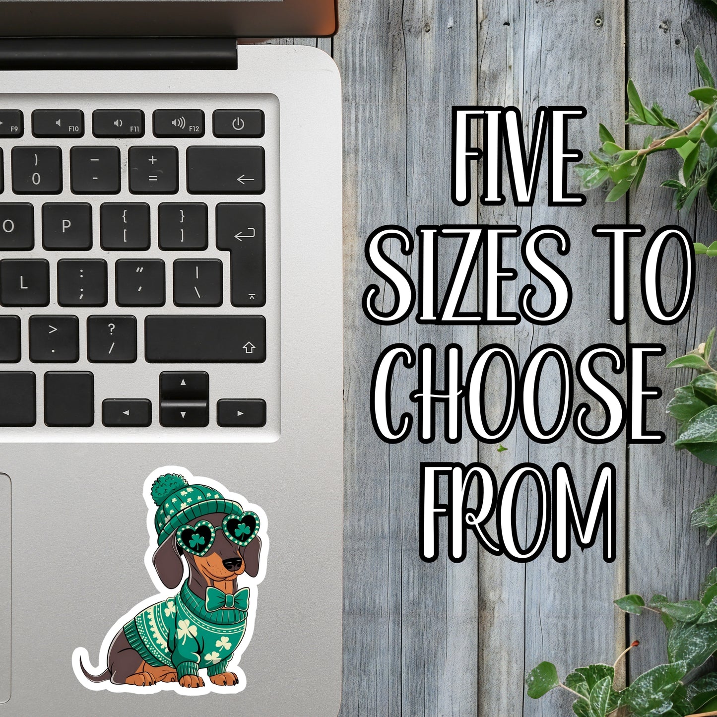 Luck Of The Irish Weiner Dog - Cute St. Patrick's Day Dachshund Sticker | Laminated Vinyl Decal | Funny Gift Stickers | Multiple Sizes | Perfect for Laptops, Cars, Tumblers and More!