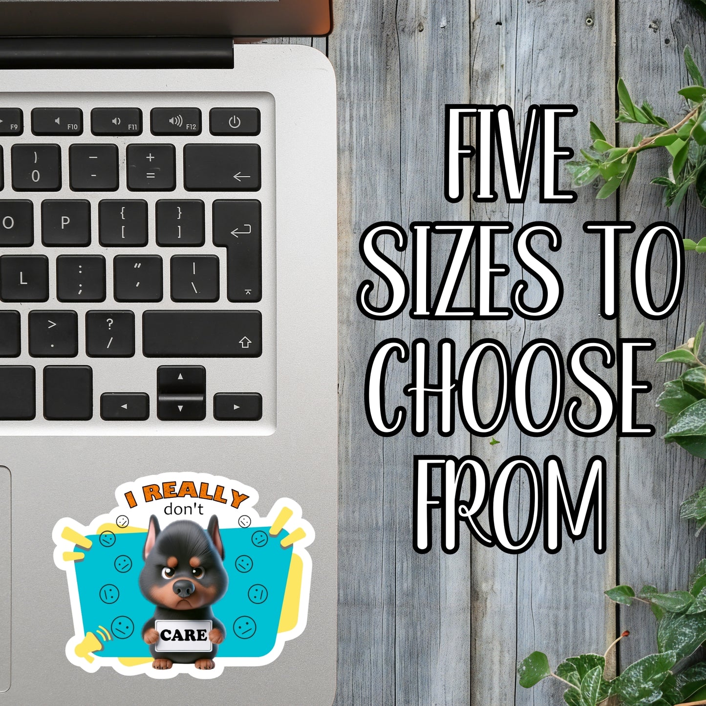 Less People, More Dogs - Grumpy Doberman Sticker | Laminated Vinyl Decal | Funny Gift Stickers | Multiple Sizes | Perfect for Laptops, Cars, Tumblers and More!