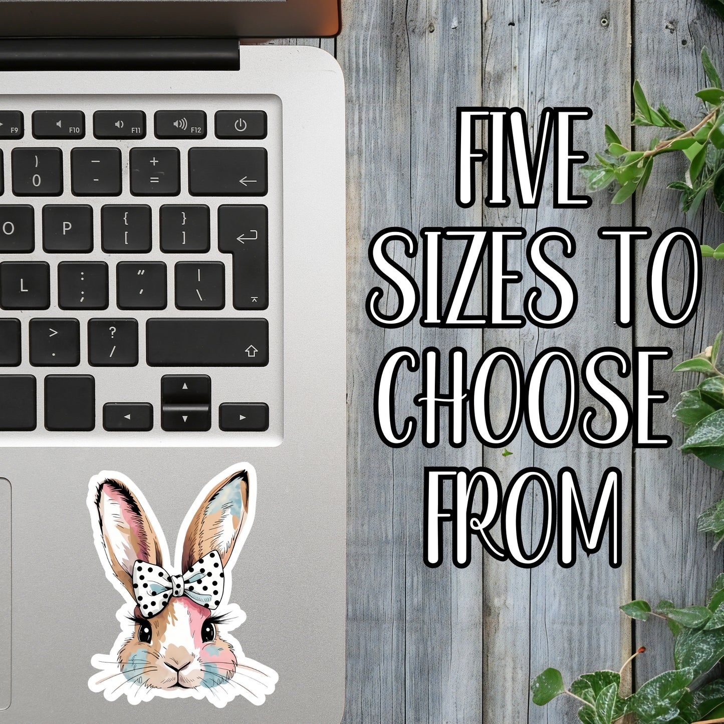 Pretty Easter Bunny Aesthetic Hairbow Sticker | Laminated Vinyl Decal | Funny Gift Stickers | Multiple Sizes | Perfect for Laptops, Cars, Tumblers and More!