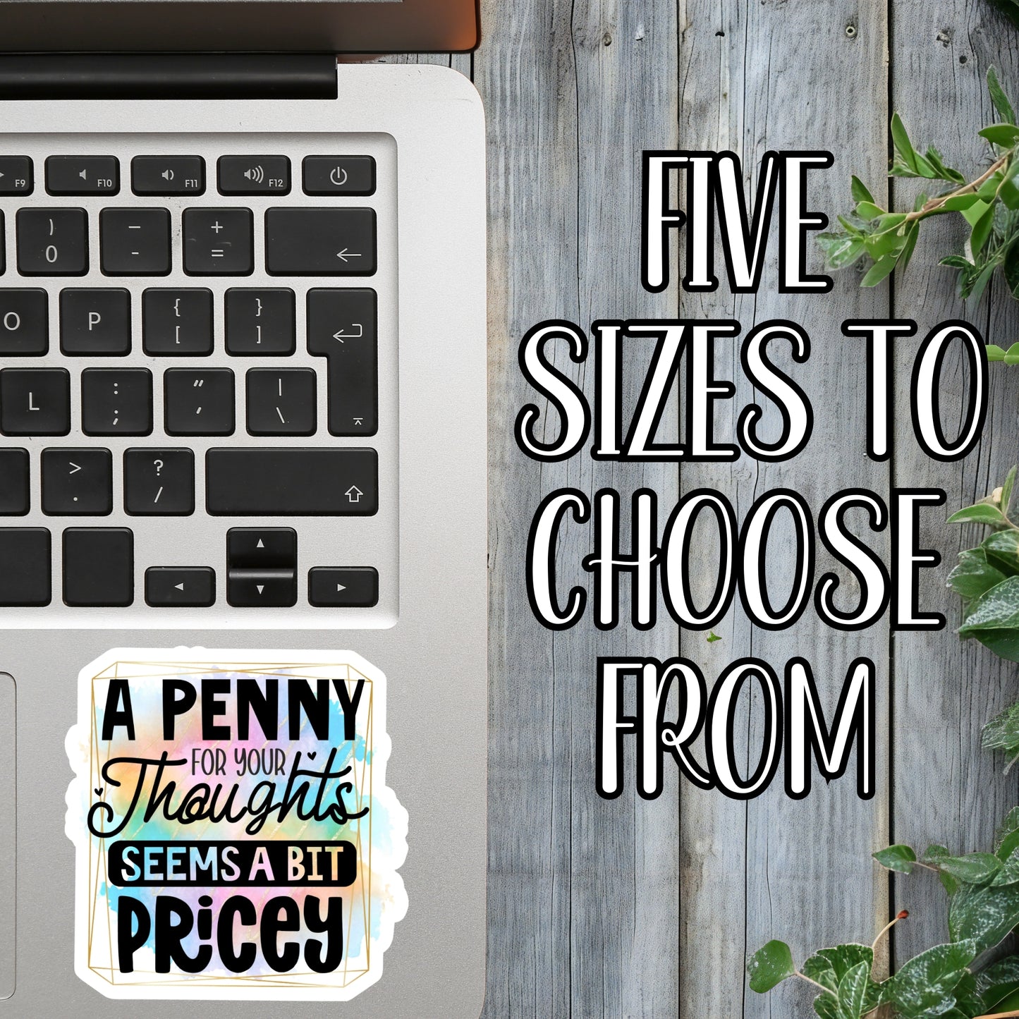 A Penny For Your Thoughts Seems A Bit Pricey - Sassy Quote Sticker | Laminated Vinyl Decal | Funny Gift Stickers | Multiple Sizes | Perfect for Laptops, Cars, Tumblers and More!