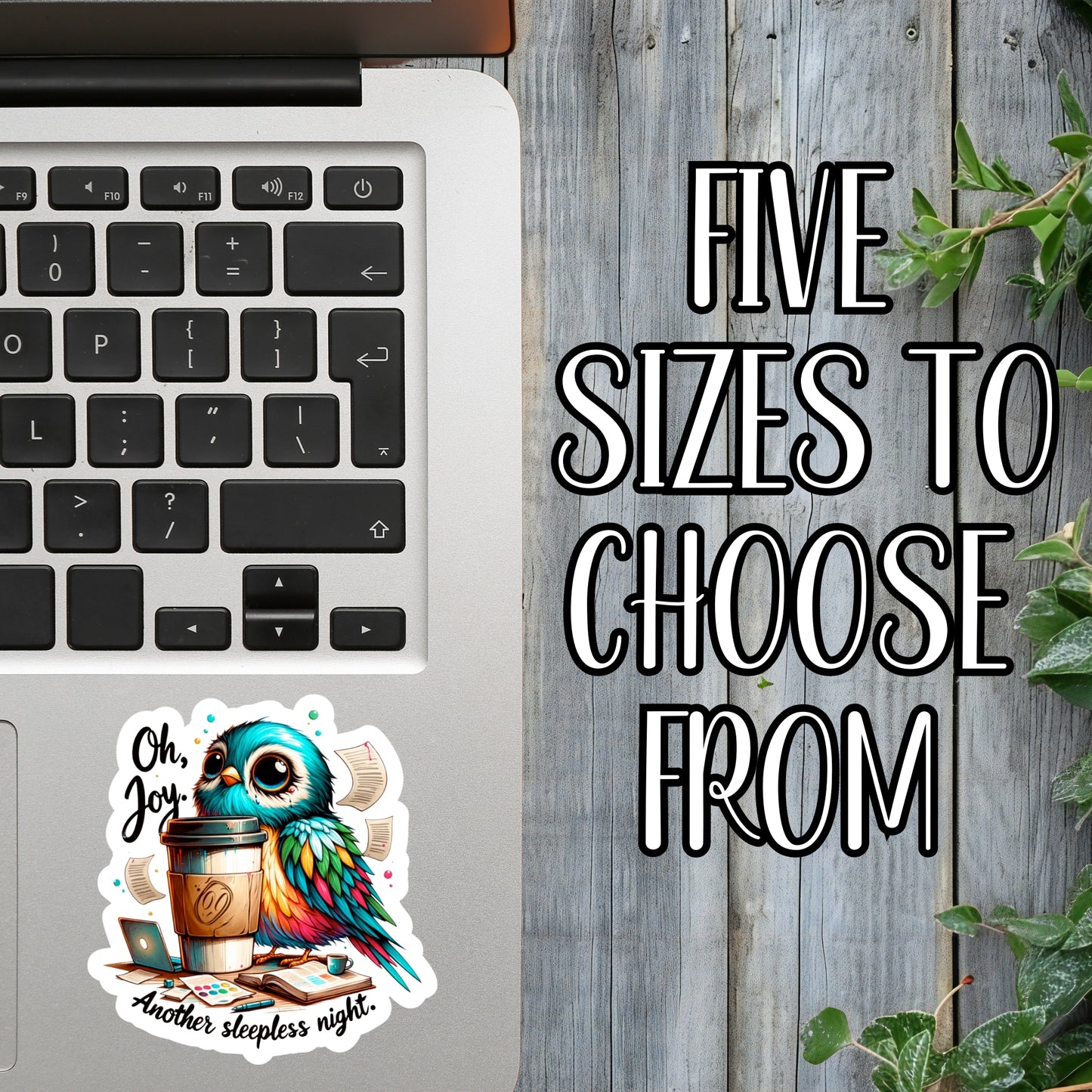 Oh, Joy. Another Sleepless Night. - All-Nighter Owl Sticker | Laminated Vinyl Decal | Funny Gift Stickers | Multiple Sizes | Perfect for Laptops, Cars, Tumblers and More!