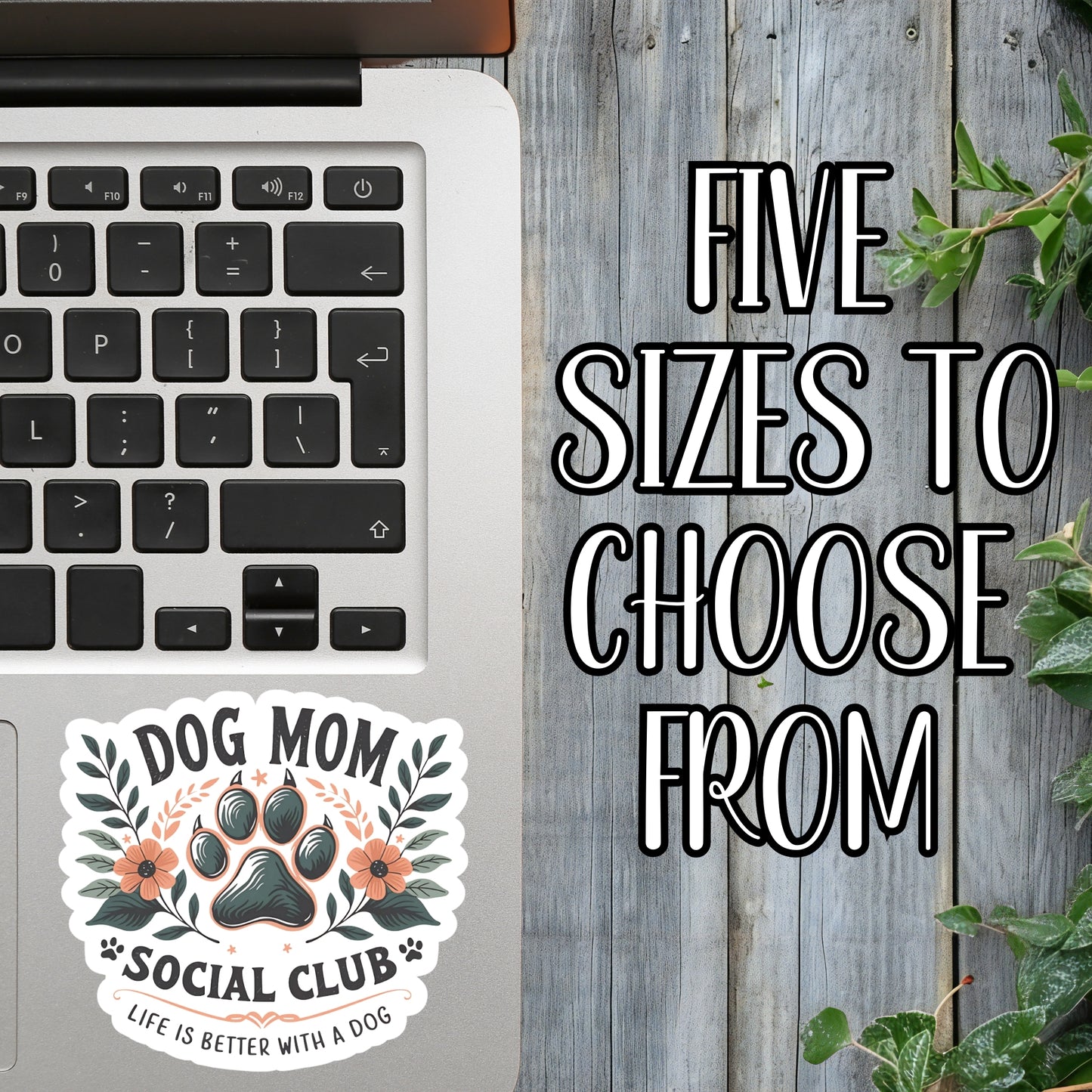 Dog Mom Social Club: Life Is Better With A Dog - Pet Parent Sticker | Laminated Vinyl Decal | Funny Gift Stickers | Multiple Sizes | Perfect for Laptops, Cars, Tumblers and More!