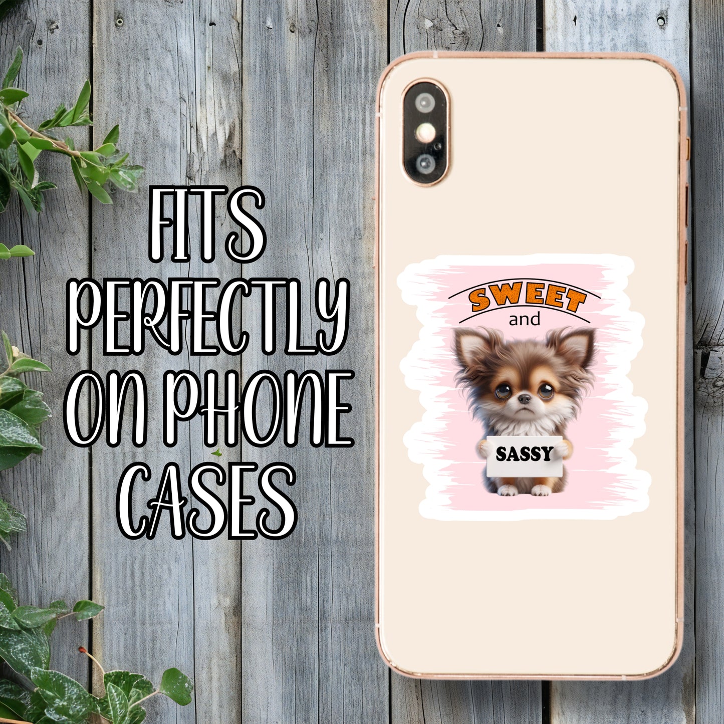 Sweet And Sassy Chihuahua Sticker | Laminated Vinyl Decal | Funny Gift Stickers | Multiple Sizes | Perfect for Laptops, Cars, Tumblers and More!