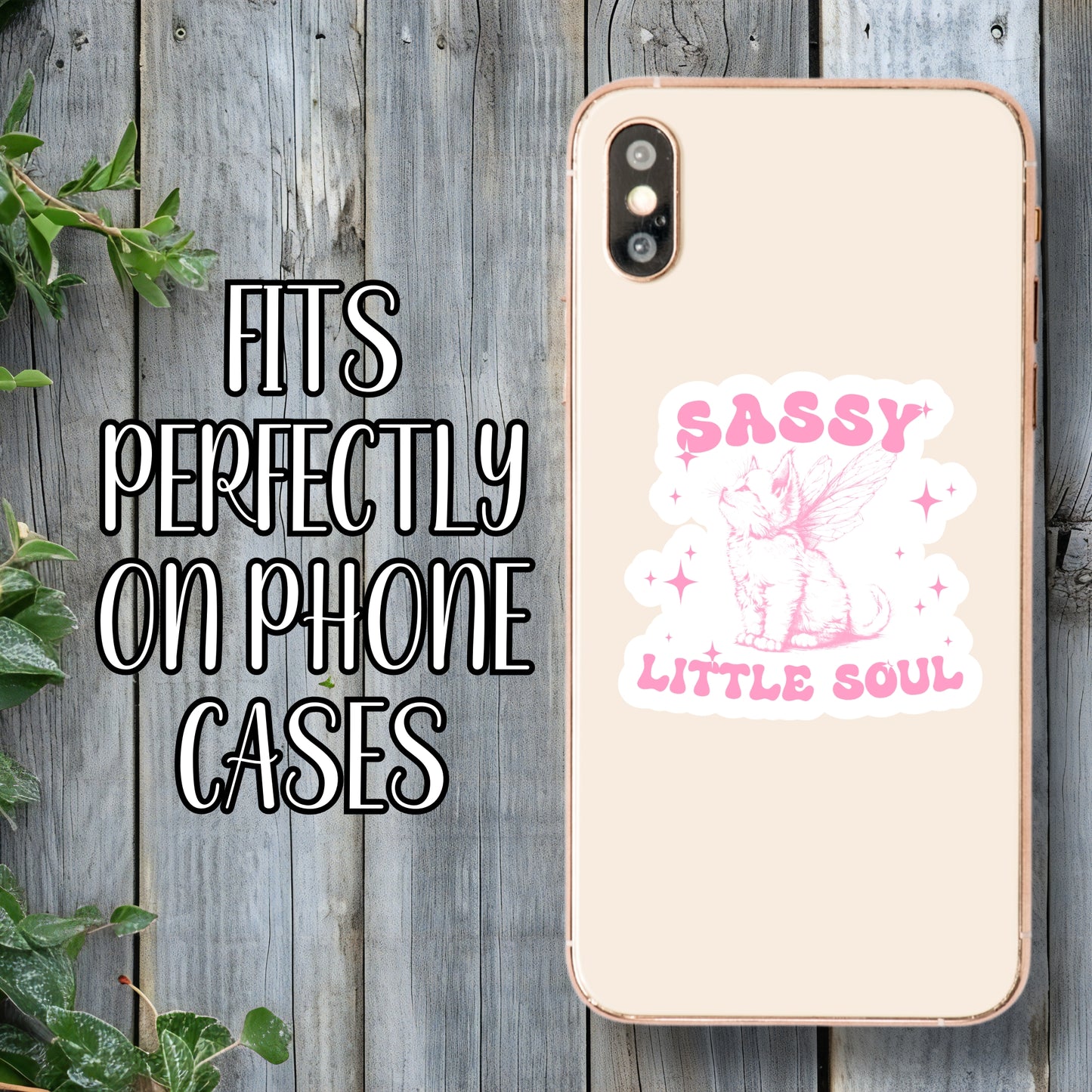 Sassy Little Soul - Cute Pink Fairy Kitten Coquette Aesthetic Sticker | Laminated Vinyl Decal | Funny Gift Stickers | Multiple Sizes | Perfect for Laptops, Cars, Tumblers and More!