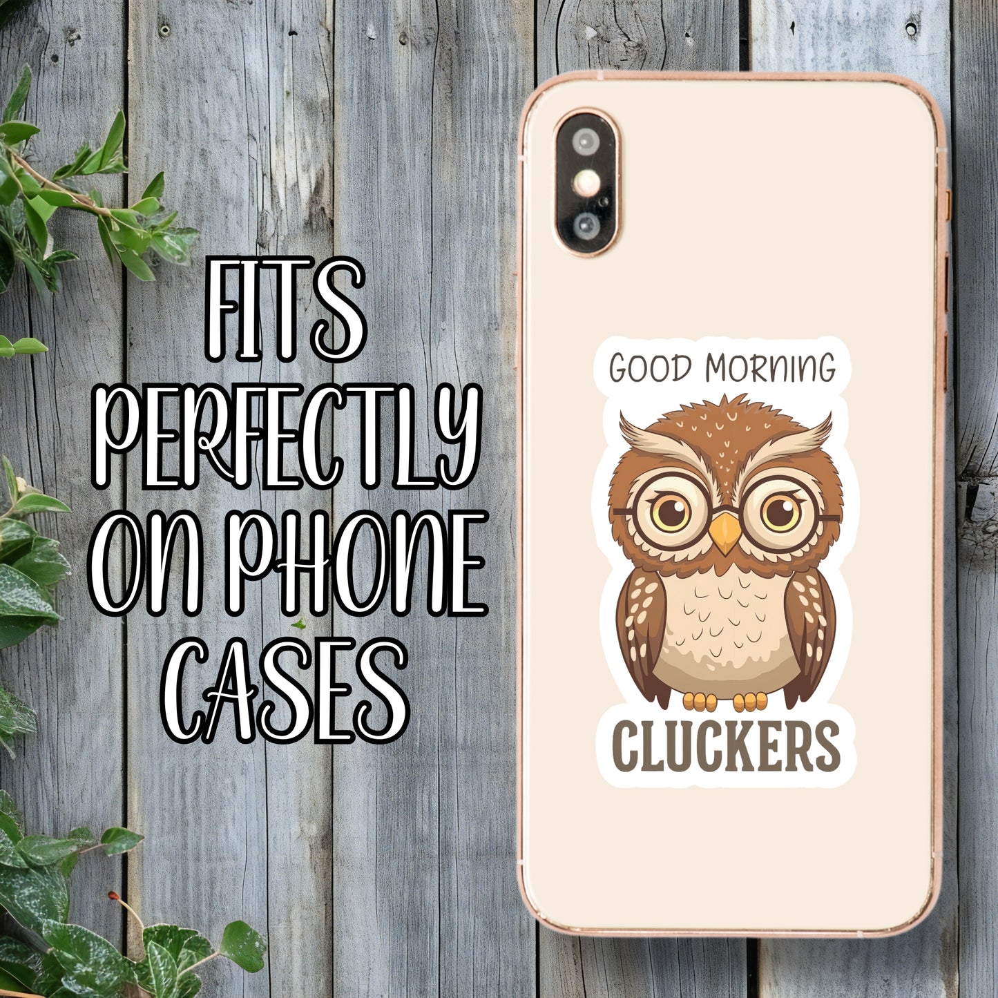 Good Morning Cluckers - Cute Geeky Owl Sticker | Laminated Vinyl Decal | Funny Gift Stickers | Multiple Sizes | Perfect for Laptops, Cars, Tumblers and More!