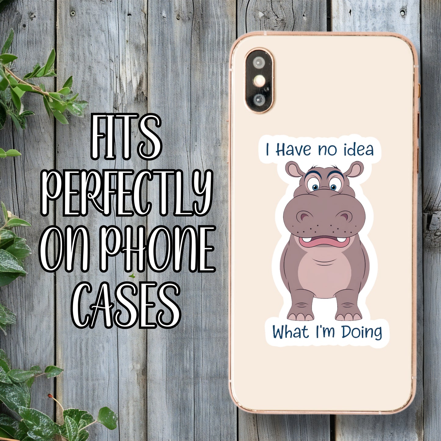 I Have No Idea What I'm Doing - Funny Hippo Sticker | Laminated Vinyl Decal | Funny Gift Stickers | Multiple Sizes | Perfect for Laptops, Cars, Tumblers and More!