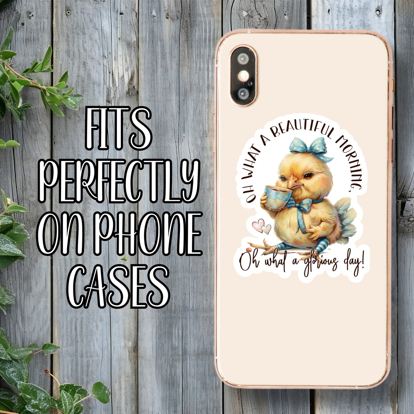 Oh What A Beautiful Morning, Oh What A Glorious Day! - Cute Sleepy Baby Chick Coffee Sticker | Laminated Vinyl Decal | Funny Gift Stickers | Multiple Sizes | Perfect for Laptops, Cars, Tumblers and More!