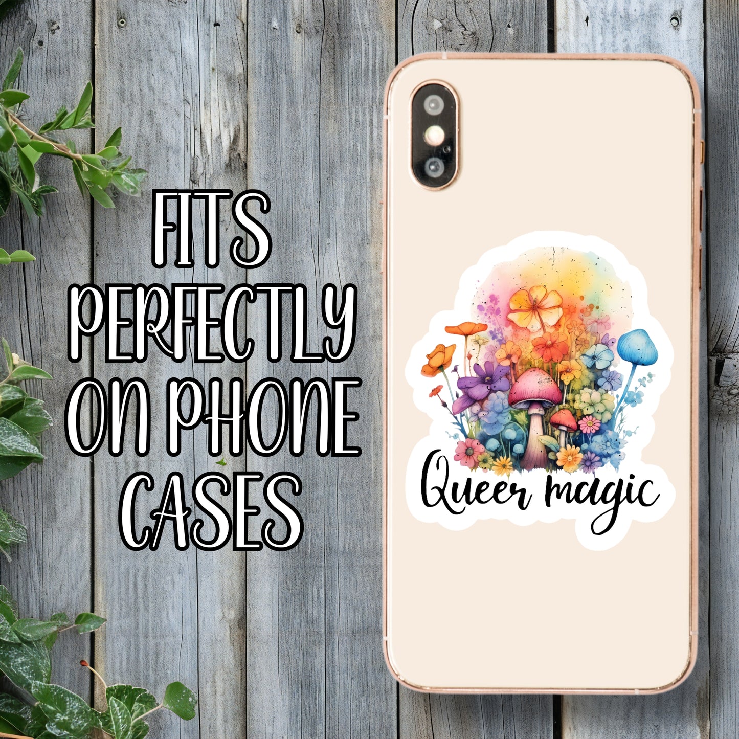 Queer Magic - LGBTQIA+ Floral Fantasy Mushroom Aesthetic Sticker | Laminated Vinyl Decal | Funny Gift Stickers | Multiple Sizes | Perfect for Laptops, Cars, Tumblers and More!