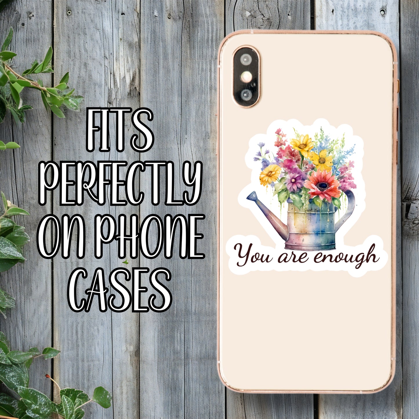 You Are Enough - LGBTQIA+ Floral Watering Can Gardening Aesthetic Sticker | Laminated Vinyl Decal | Funny Gift Stickers | Multiple Sizes | Perfect for Laptops, Cars, Tumblers and More!