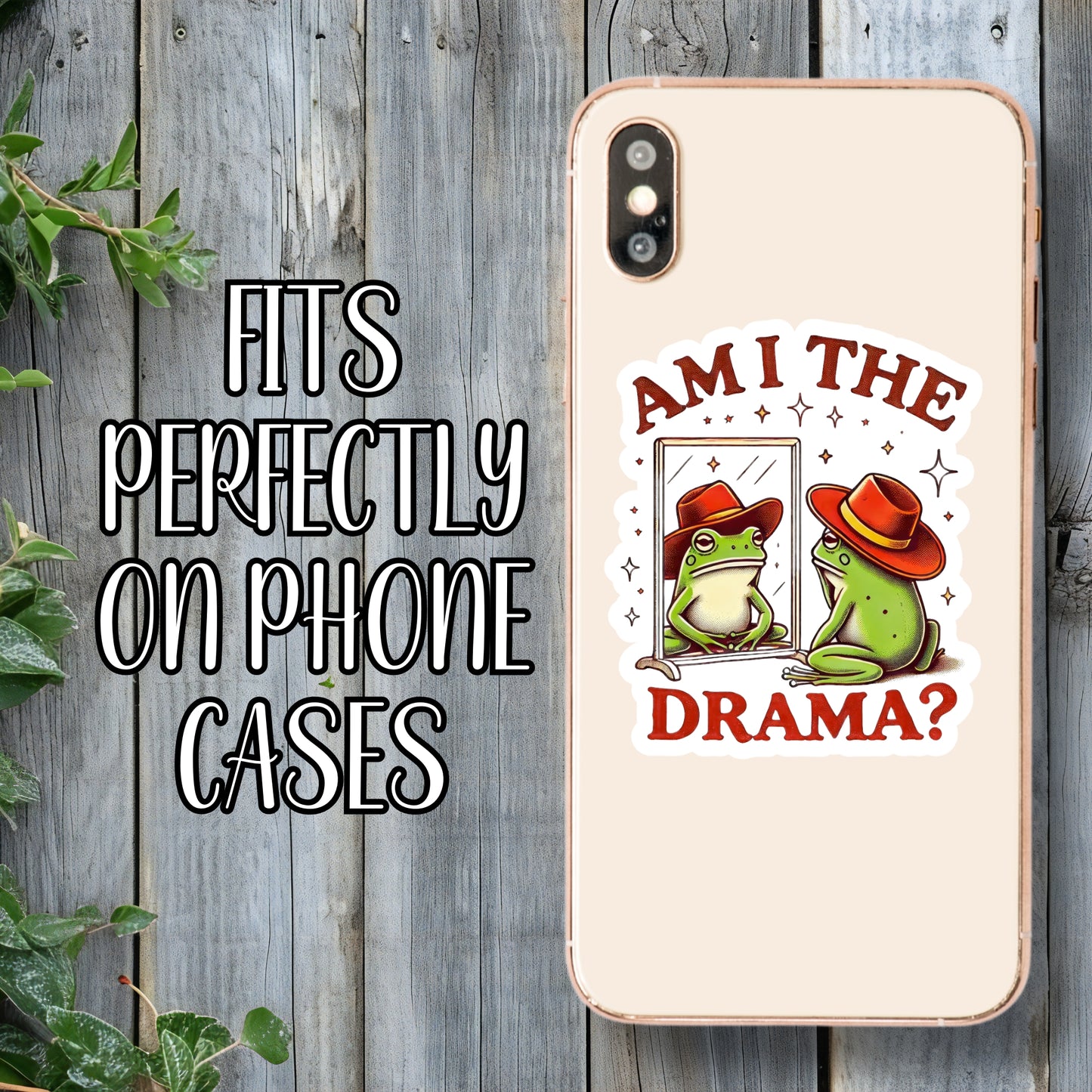 Am I The Drama? Cowboy Frog Sticker | Laminated Vinyl Decal | Funny Gift Stickers | Multiple Sizes | Perfect for Laptops, Cars, Tumblers and More!