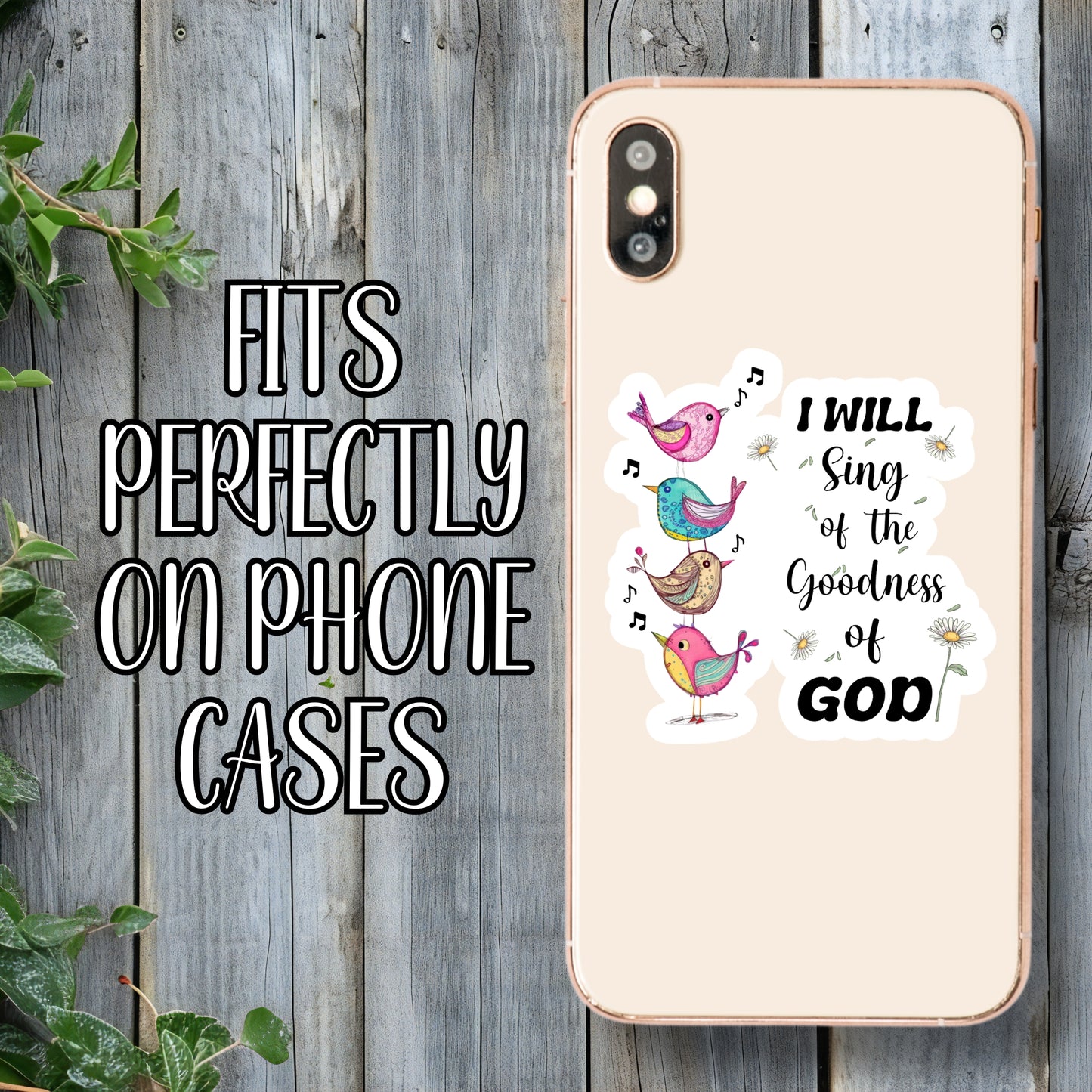 I Will Sing Of The Goodness Of God - Faith & Spirituality Sticker | Laminated Vinyl Decal | Funny Gift Stickers | Multiple Sizes | Perfect for Laptops, Cars, Tumblers and More!