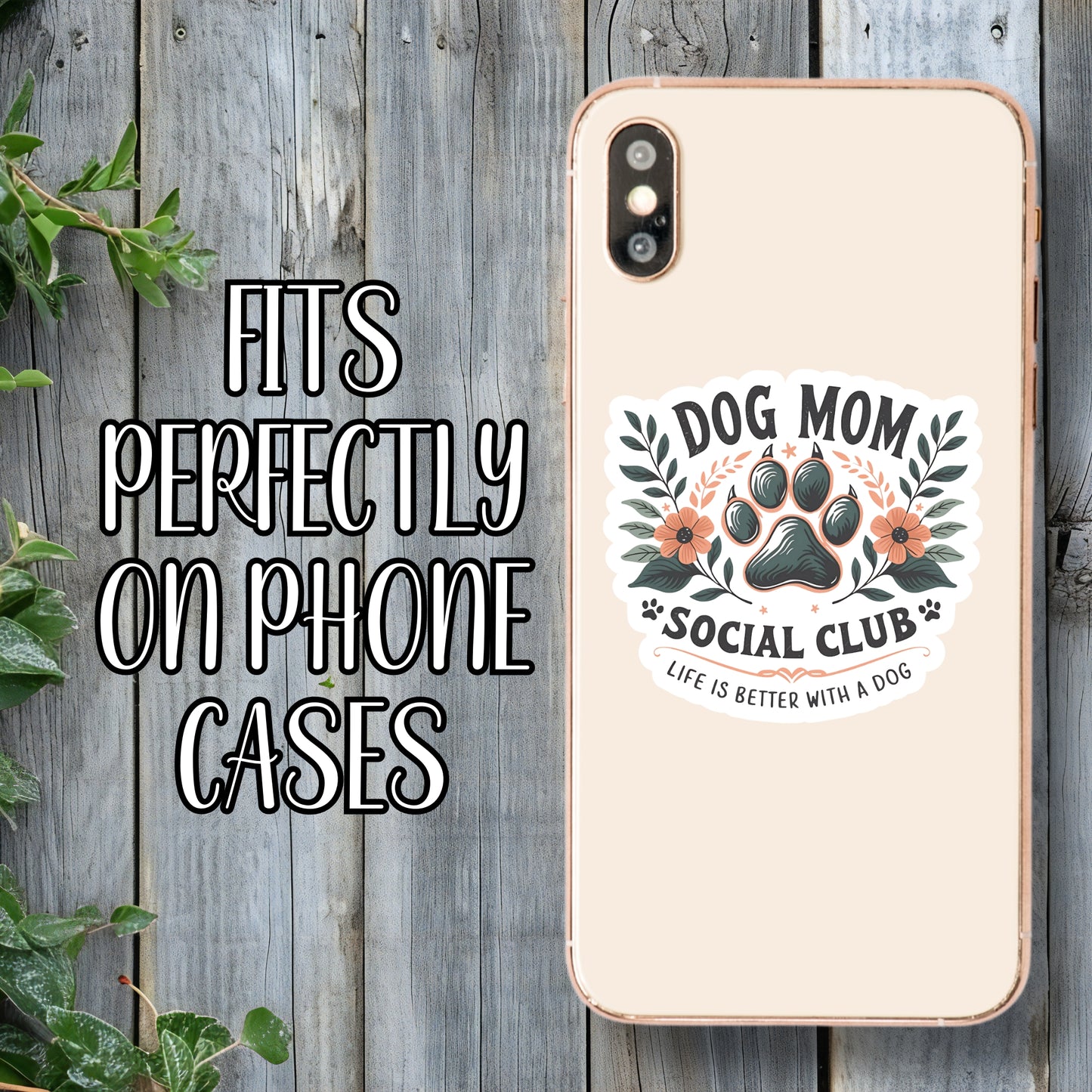 Dog Mom Social Club: Life Is Better With A Dog - Pet Parent Sticker | Laminated Vinyl Decal | Funny Gift Stickers | Multiple Sizes | Perfect for Laptops, Cars, Tumblers and More!