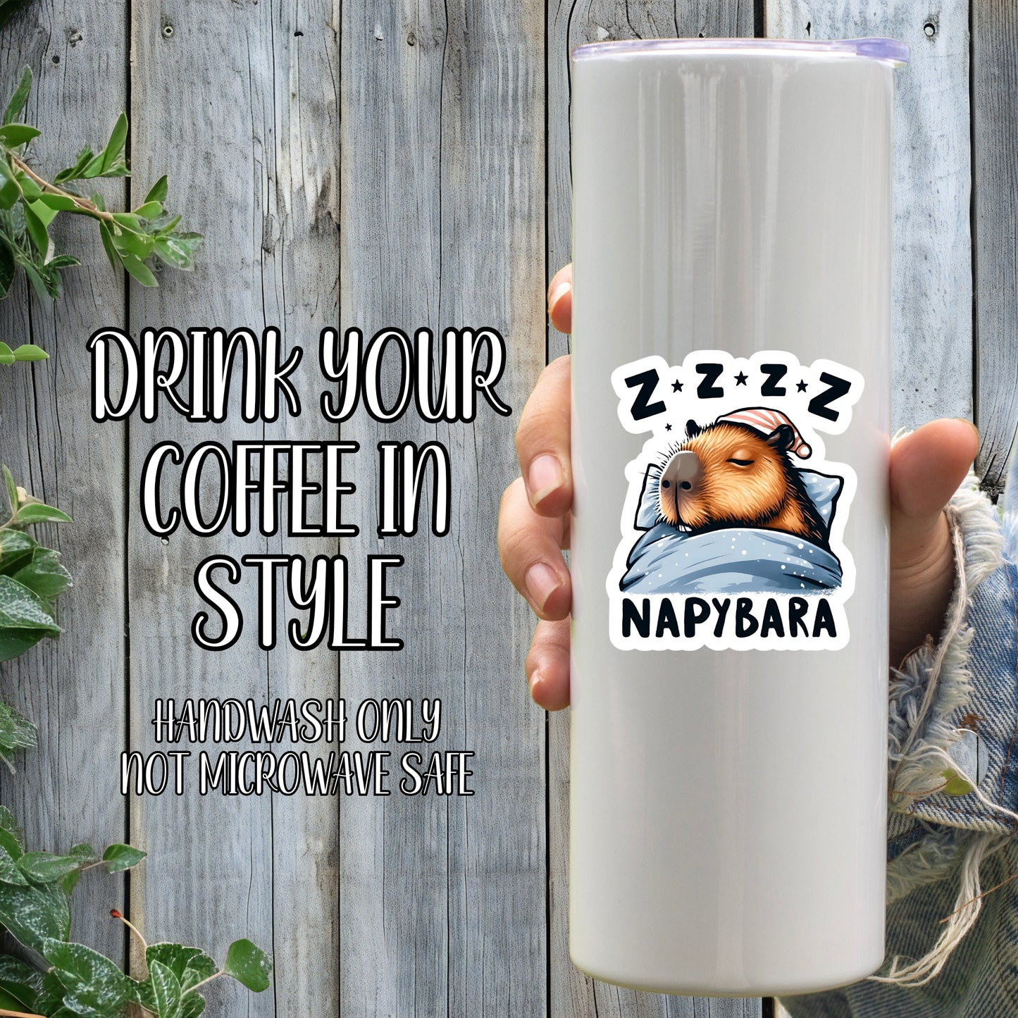 Napybara - Cute Sleepy Capybara Sticker | Laminated Vinyl Decal | Funny Gift Stickers | Multiple Sizes | Perfect for Laptops, Cars, Tumblers and More!