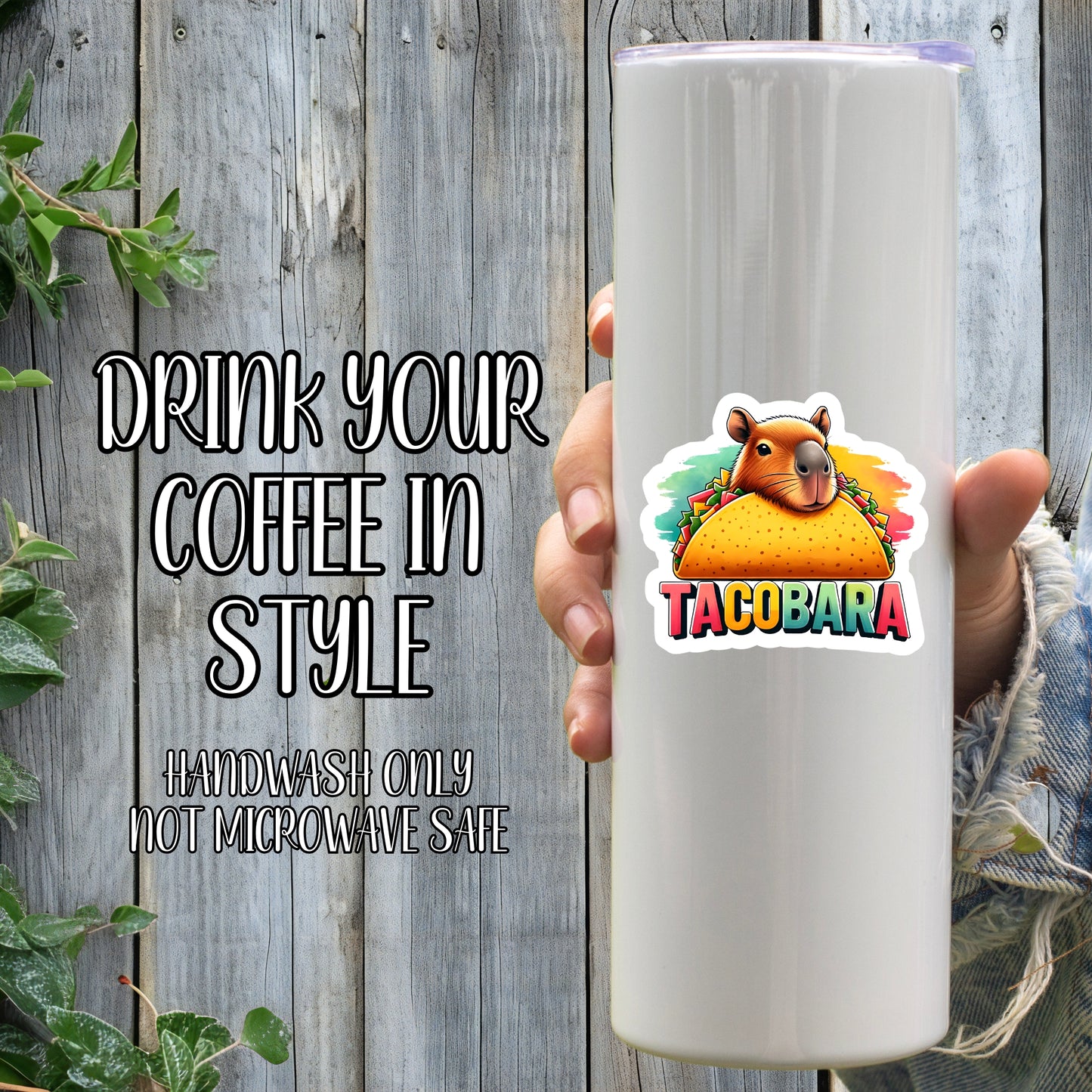 Tacobara - Vibrant Capybara Sticker | Laminated Vinyl Decal | Funny Gift Stickers | Multiple Sizes | Perfect for Laptops, Cars, Tumblers and More!