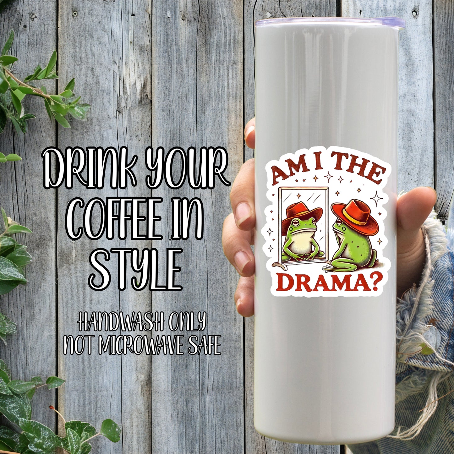 Am I The Drama? Cowboy Frog Sticker | Laminated Vinyl Decal | Funny Gift Stickers | Multiple Sizes | Perfect for Laptops, Cars, Tumblers and More!