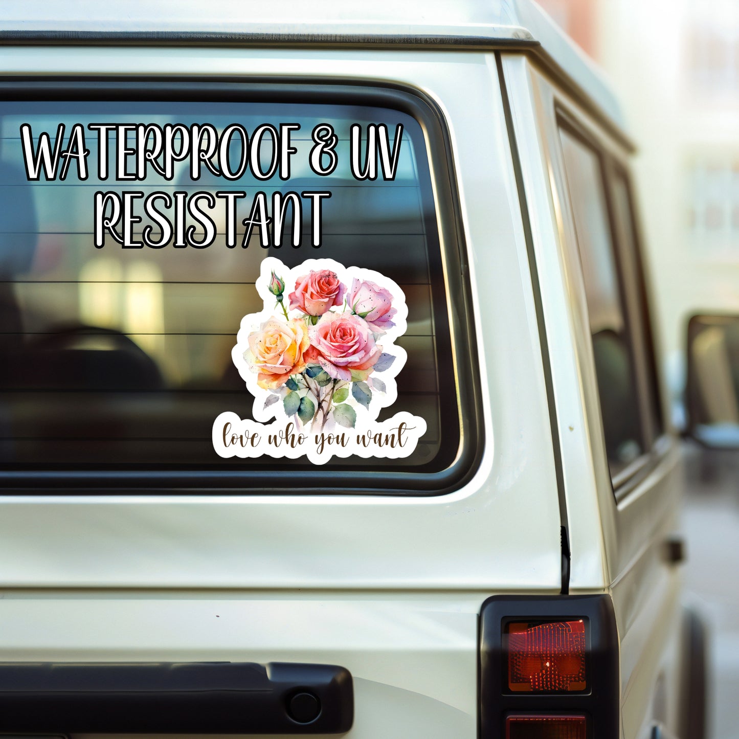 Love Who You Want - LGBTQIA+ Floral Aesthetic Sticker | Laminated Vinyl Decal | Funny Gift Stickers | Multiple Sizes | Perfect for Laptops, Cars, Tumblers and More!