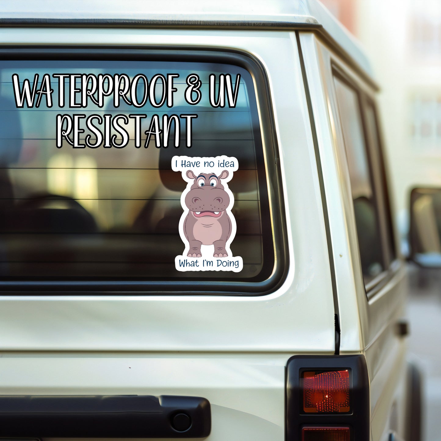 I Have No Idea What I'm Doing - Funny Hippo Sticker | Laminated Vinyl Decal | Funny Gift Stickers | Multiple Sizes | Perfect for Laptops, Cars, Tumblers and More!