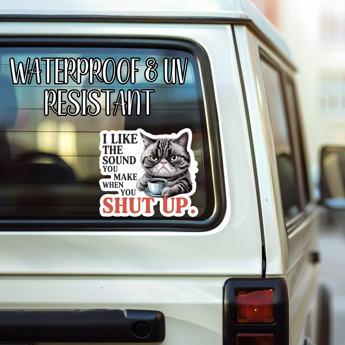 Antisocial Coffee Cat | Laminated Vinyl Decal | Funny Gift Stickers | Cats | Multiple Sizes | Perfect for Laptops, Cars, Tumblers and More!